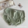 Plus size cueca feminina cintura alta algodão puro grafeno antibacteriano respirável sem costura laço triângulo cueca feminina