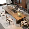 Juego de Mesa y Sillas de Té, Una Mesa y Cinco Sillas, Mesa de Té Grande de Madera Maciza para Recepción de Oficina, Lujo Ligero, Sensación Moderna y de Alta Gama