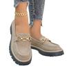 Comercio Exterior 2025 Nuevos Mocasines Primavera y Otoño Talla Grande Casual Estilo Británico Mate Zapatos de Mujer Tacón Grueso Suela Gruesa Exportación Retro