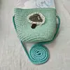 Bolsa de Palha Dopamina de Praia para Crianças Primavera e Verão com Zíper Transversal Modelo Novo 2026 Bolsa para Moedas e Lanches para Crianças Bolsa de Renda