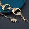 Cinturón de Metal para Mujer, Decoración de Verano, Moda 2025 Nuevo Estilo Versátil, Cadena de Cintura de Estrella y Luna de Gama Alta para Vestidos