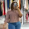 Ropa de Mujer Transfronteriza Europea y Americana Moda Nueva Verano 2026 Elegante Corte Holgado Diseño de Solapa Camisa Rayada Corta para Mujer