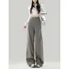 Jeans versátiles de tiro alto para mujer, diseño para figuras petite, pierna ancha, nuevos pantalones grises versátiles, te harán lucir más alta