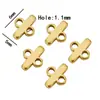 Conector de colgante plano de una pieza con base porosa de acero inoxidable, hebilla para pulsera, collar, pendiente, accesorios de joyería para bricolaje