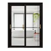 Porta de correr reforçada para cozinha, porta de correr de 2 trilhos/3 trilhos, porta de varanda residencial, porta de liga de alumínio com vidro temperado, direto do fabricante