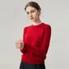 Suéter 100% Caxemira Pura Feminino Gola Redonda Slim Fit Camada Base Tricô Outono Inverno Novo Estilo Cor Sólida Versátil Top de Tricô