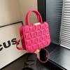 2023 Otoño Nuevo diseño de moda elegante hombro bandolera estilo occidental color sólido textura simple bolso cuadrado para mujer