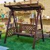 Silla Mecedora para Patio Exterior, Silla Mecedora de Madera Maciza, Silla Colgante para Terraza Exterior, Silla Mecedora Doble, Silla Mecedora para Balcón de Casa de Madera Anticorrosión