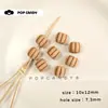 Acessórios para Joias DIY Retro Acrílico Imitação Madeira Contas Tubulares Pulseira Colar Joias com Contas Flores para Sapatos Acessórios para Cintos