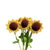 Ornamentos de buquê artesanal flor artificial de girassol de crochê flor de lã acabada fazendo presente de presente criativo de girassol