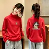 Blusa de base para meninas outono e inverno média e grande crianças meninas bebê roupa íntima gola alta estilosa infantil quente top t