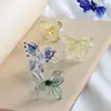 Anillo de mariposa con esmalte de color Zibo de Song Yaxuan, diseño de nicho fotográfico con degradado rojo, joyería de vidrio hecha a mano