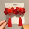 Pinza para el pelo de niña pequeña León Danzante Hanfu Borla Año Nuevo Accesorio para el pelo Peluca Princesa Lazo Adorno para el pelo Pinza para el pelo de niños