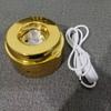 Grano de madera de imitación USB luminoso de cristal sin base de música Soporte de lámpara giratorio esférico 60/80 Bola de cristal Portalamparas colorido