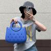 Bolso Nuevo de Eva de Color Puro con Agujeros, Bolsa Impermeable para Cosméticos, Cesta de Verduras, Bolso de Playa, Bolso de Mano de Viaje con Corte de Moda