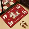 Alfombra festiva roja para baño, alfombra de tierra de diatomeas, alfombra antideslizante para baño, alfombrilla absorbente para pies para lavabo, disponible para entrega