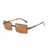Nuevas Gafas de Sol Cuadradas Sin Montura con Degradado Oceánico Moda Europea y Americana Celebridad de Internet Estilo Callejero Gafas de Sol de Moda para Mujer
