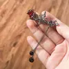 Pasador de Rosa Oscura Pinza para Mujer Accesorios para el Cabello Exquisitos de Alta Gama Pasador Tassel Tocado Pinza para Flequillo Pinza de Pato Pinza