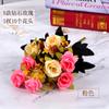 Fabricante Mayorista de Flores Artificiales Dropshipping Mesa Flor de Boda 12 Ramos de Rosas Estilo Europeo Rosas Diamante