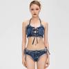 Bikini de Mezclilla Traje de Baño Dividido Vacaciones Sexy Adelgazante Deseo Puro Sentido de Alta Gama Corea del Sur Ins Traje de Baño de Playa para Mujeres