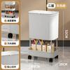 Cubo de basura móvil con ruedas Estante de almacenamiento doméstico de tres niveles nuevo con tapa Estante de almacenamiento de tres en uno para dormitorio sin dobleces