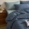 Juego de cuatro piezas de algodón puro lavado vintage 100% algodón sábana bajera funda nórdica sábana encimera juego de ropa de cama de tres piezas para estudiantes 1.8