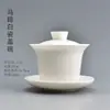 Xícara de Chá Coberta Azul e Branca Conjunto de Chá Kung Fu Tigela de Chá Sancai Cerâmica Doméstica Bule Grande Pintado à Mão Suspenso