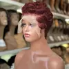 Peluca de Moda Europea y Americana Corta Rizada Ultra Corta Auriculares África Venta Caliente Encaje Frontal Auriculares de Cabello Rizado