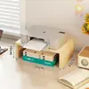 Suporte para impressora, copiadora de mesa ajustável em altura, caixa de suporte elevada para armazenamento e organização de documentos de escritório, papel A4