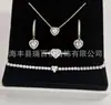 Collar, Pendientes y Anillo Panjia Hot Love Juego de Tres Piezas Comercio Transfronterizo Suministro de Comercio Exterior Collar Chapado en Diamante Plata 925