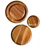 Bandeja de Madera Estilo Japonés Transfronteriza para Uso Doméstico, Plato Rectangular de Madera de Acacia para Frutas, Bandeja de Madera para Filete, Plato de Cena Vintage, Plato Redondo de Madera