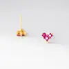 Brincos de Prata Esterlina S925 Nalan Estilo K Simples Elegante Doce Design de Nicho Coração com Diamante Rosa M02673