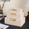 Caja de Almacenamiento de Joyería con Patrón Tejido Sencillo para Habitaciones Modelo, Vestidores, Salas de Estar, Gabinetes de Vino y Dormitorios; una Caja Organizadora y de Almacenamiento de Lujo Ligero