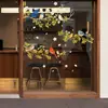 Pegatinas de Ventana de Pájaros de Primavera Transfronterizas Decoración de Ventana de Casa Flor Colorida Pegatinas de Vidrio Electrostático Habitación de Niños