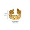 Anel de Aço Inoxidável com Abertura Geométrica Linha Recortada Casual e Versátil Pulseira de Anel Coração Banhado a Ouro 18K Feminino
