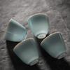 Taza de Té de Cerámica Moji, Juego de Té Kung Fu, Taza Individual de Esmalte de Color, Taza de Té Pequeña, Color Azul Celeste, Cálida y Húmeda, Taza Individual para Beber Té, Porcelana Blanca