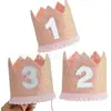 Decoración para Fiesta Infantil Sombreros Digitales, Coronas, Sombreros de Cumpleaños, Primer Cumpleaños del Bebé y Banquete de los 100 Días Adornos para la Cabeza con Purpurina, Accesorios para Fotos