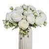 Decoración de Florero con Ramo de Peonías y Rosas Artificiales para Hogar, Boda, Flores Falsas de Seda Artificial Amazon AliExpress