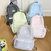 Mochila Estilo Suave Cuadros Azules Sal Marina Borde de Encaje Japonés Mochila Escolar Primaria para Niñas para Ir a la Escuela