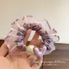 Lazo para el pelo de malla púrpura con perlas nuevas de Dongdaemun, coreano 2026, alta elasticidad y duradero, accesorio para el pelo para la parte posterior de la cabeza