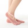 Fábrica mayoreo nuevos calcetines de algodón de dedo abierto mujer calcetines invisibles silicona antideslizante transpirable cruz con calcetines de ballet yoga