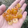 Colgante de Paz de Ágata Natural, Anillo de Paz de Calcedonia Blanca con Agujero Grande, Accesorios para Joyería de Pulsera DIY con Forma de Rosquilla al por Mayor