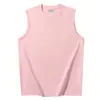 Camiseta Chaleco de Algodón Romano sin Mangas con Logo Personalizado, Tops Deportivos Casuales Holgados Unisex de Verano con Cuello Redondo