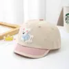 Gorra para bebé de colores combinados para niña, gorro para bebé niño, temporada de primavera y otoño, dibujos animados, algodón, oso, visera solar linda, gorra de béisbol