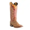 Botas para mujer de talla grande transfronterizas de AliExpress, nueva colección otoño/invierno 2026, botas de cuero con punta cuadrada, tacón grueso y diseño de estampado colorido, parecidas a botas de montar