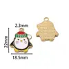 Pingente de Aço Inoxidável Desenho Papai Noel com Design de Gotejamento de Óleo, Pulseira DIY Feita à Mão, Colar, Chaveiro, Enfeite Pendente, Acessório
