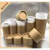 Té lata botella de aceite esencial tubo de papel lata de papel kraft lata cilíndrica embalaje exterior té negro sellado casa de té hotel ambiente