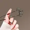 Pinza para el pelo de mujer con forma de abanico y pedrería, nuevo estilo chino moderno y simple, pinza de disco para el pelo, distintivo estanque de pelo en forma de U