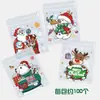 Bolsa con cierre original de Santa Claus, árbol, copo de nieve, caramelo crujiente, galleta, turrón, empaque de regalo para fiesta