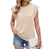 Amazon Europa y Estados Unidos comercio exterior transfronterizo primavera y verano 2025 cuello redondo color sólido holgado manga corta top camiseta chaleco de dama